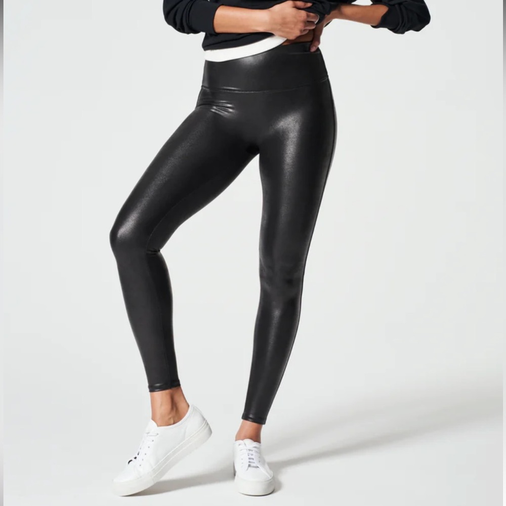 Spanx Faux Leather Black Leggings